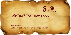 Békési Mariann névjegykártya