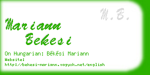 mariann bekesi business card